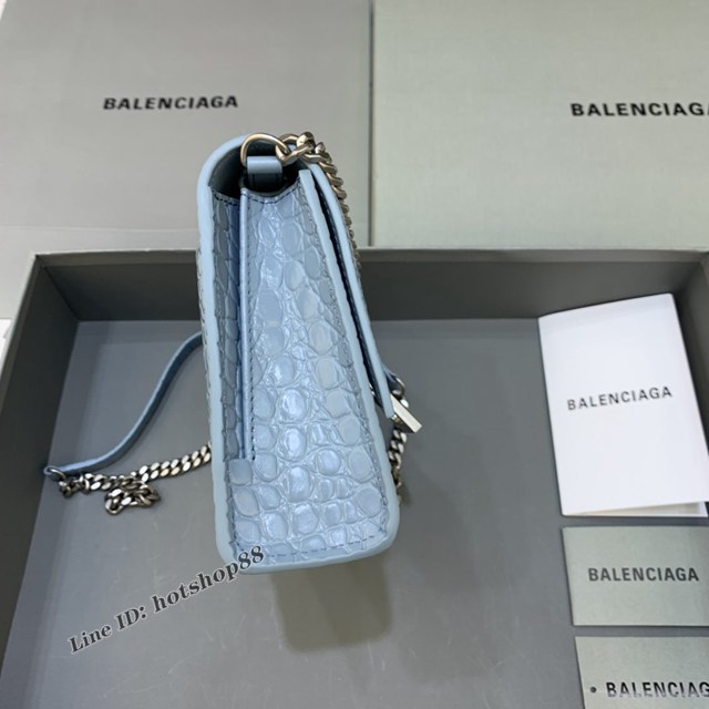 Balenciaga專櫃爆款鱷魚紋鏈條包女士肩背包 巴黎世家沙漏鏈條斜挎包 fyj1887